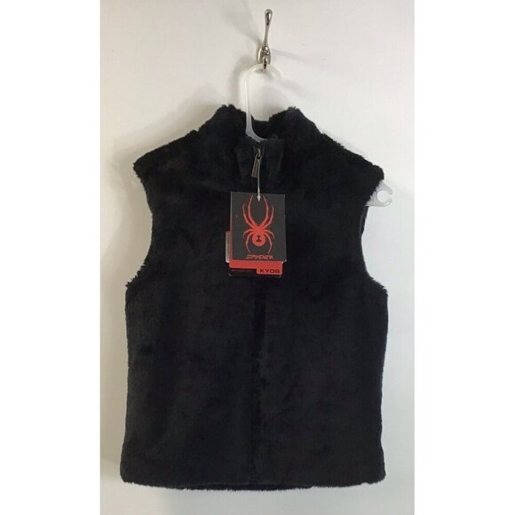 Girls Spyder Black Faux Fur Vest Size 14 🤍 - Picture 1 of 6